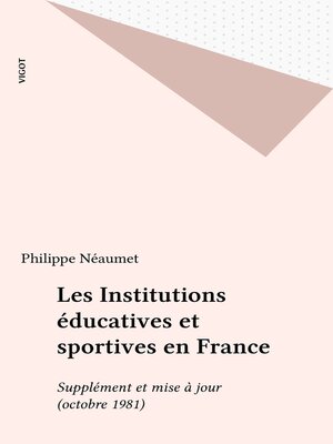 cover image of Les Institutions éducatives et sportives en France